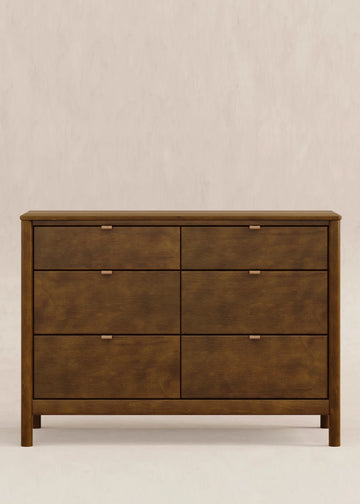 BONDI 6 DRAWER ASSEMBLED DRESSER - NATURAL WALNUT