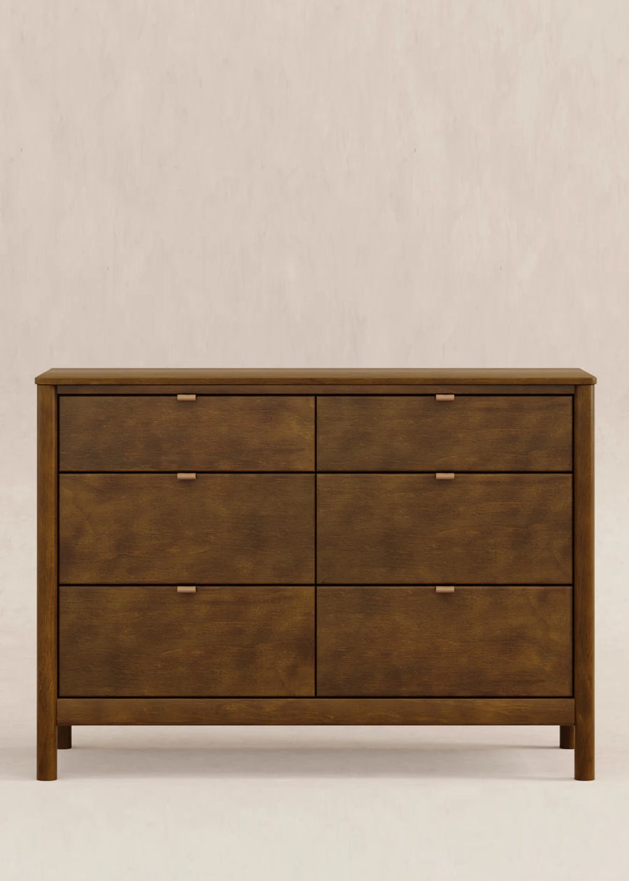 BONDI 6 DRAWER ASSEMBLED DRESSER - NATURAL WALNUT
