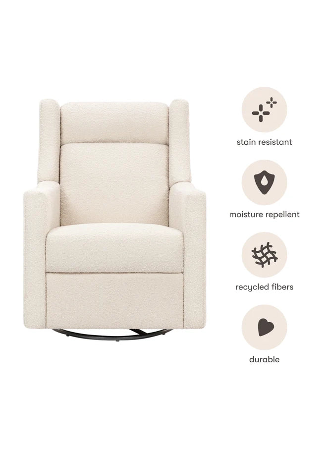 KIWI DELUXE POWER RECLINER AND SWIVEL GLIDER with Heat and Massage - PERFORMANCE IVORY BOUCLE