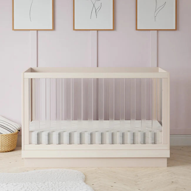 HARLOW 3-IN-1 CONVERTIBLE CRIB WITH TODDLER BED CONVERSION KIT - WASHED NATURAL/ACRYLIC