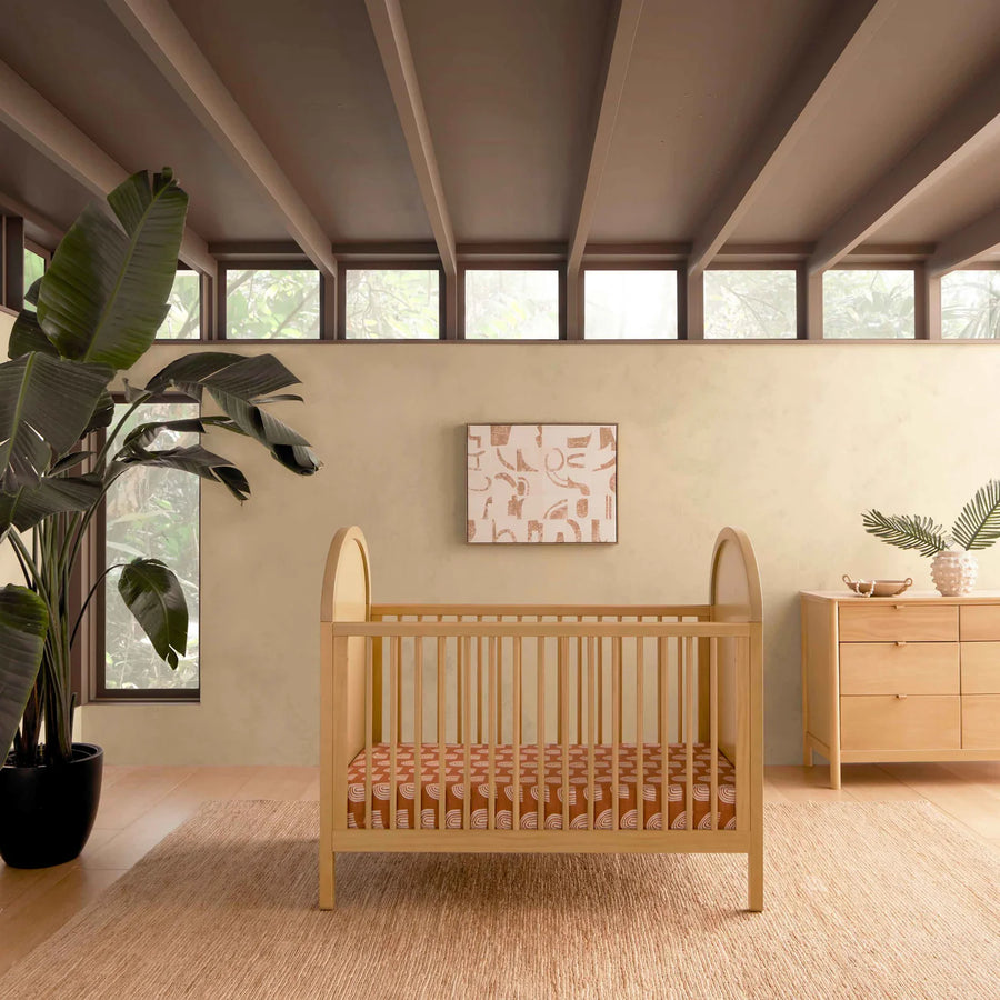 BONDI 3-IN-1 CONVERTIBLE CRIB WITH TODDER CONVERSION KIT - HONEY WITH NATURAL CANE