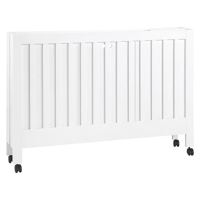 MAKI PORTABLE FOLDING CRIB WITH TODDLER BED CONVERSION KIT - WHITE