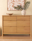BONDI 6 DRAWER ASSEMBLED DRESSER - HONEY