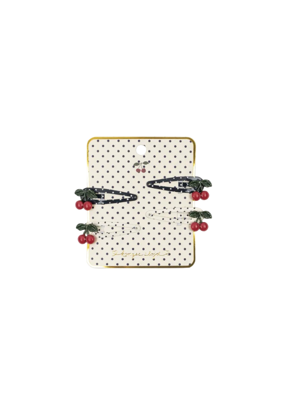 4-PACK CHERRY DOT HAIRCLIPS