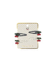 4-PACK CHERRY DOT HAIRCLIPS