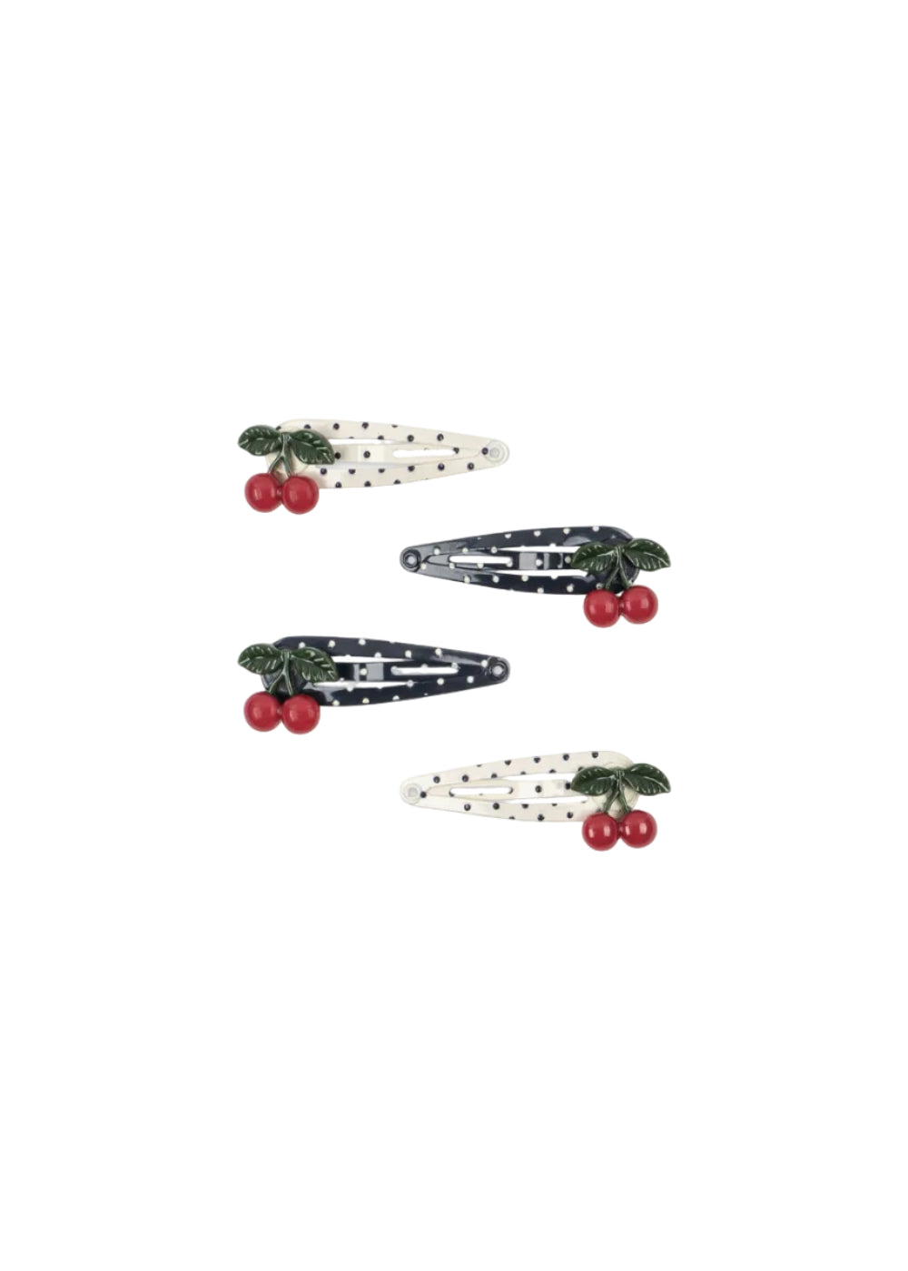 4-PACK CHERRY DOT HAIRCLIPS