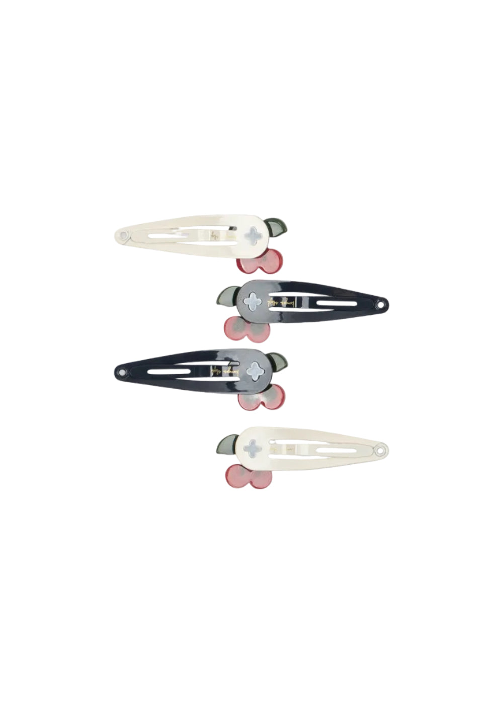 4-PACK CHERRY DOT HAIRCLIPS