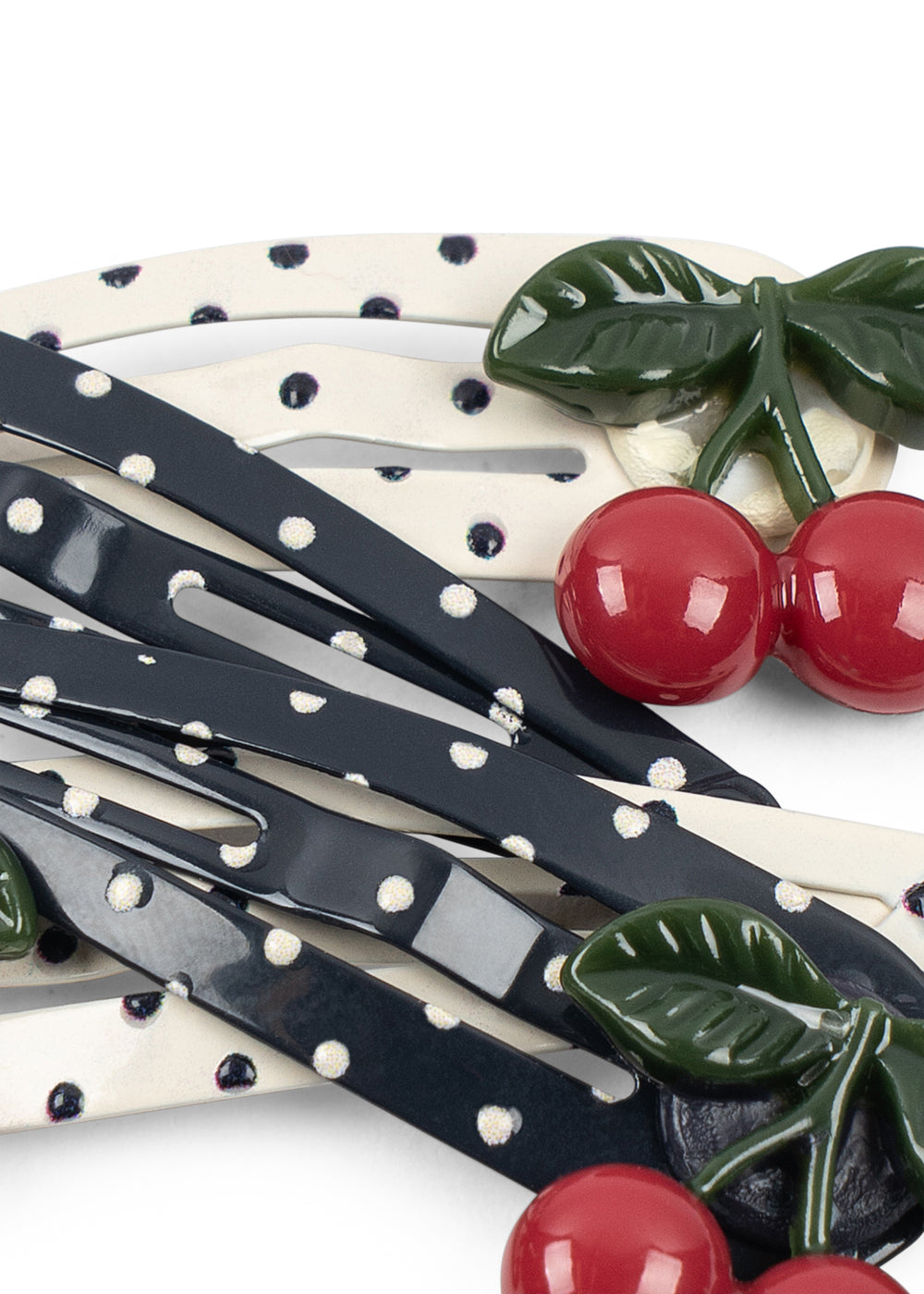 4-PACK CHERRY DOT HAIRCLIPS