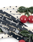 4-PACK CHERRY DOT HAIRCLIPS