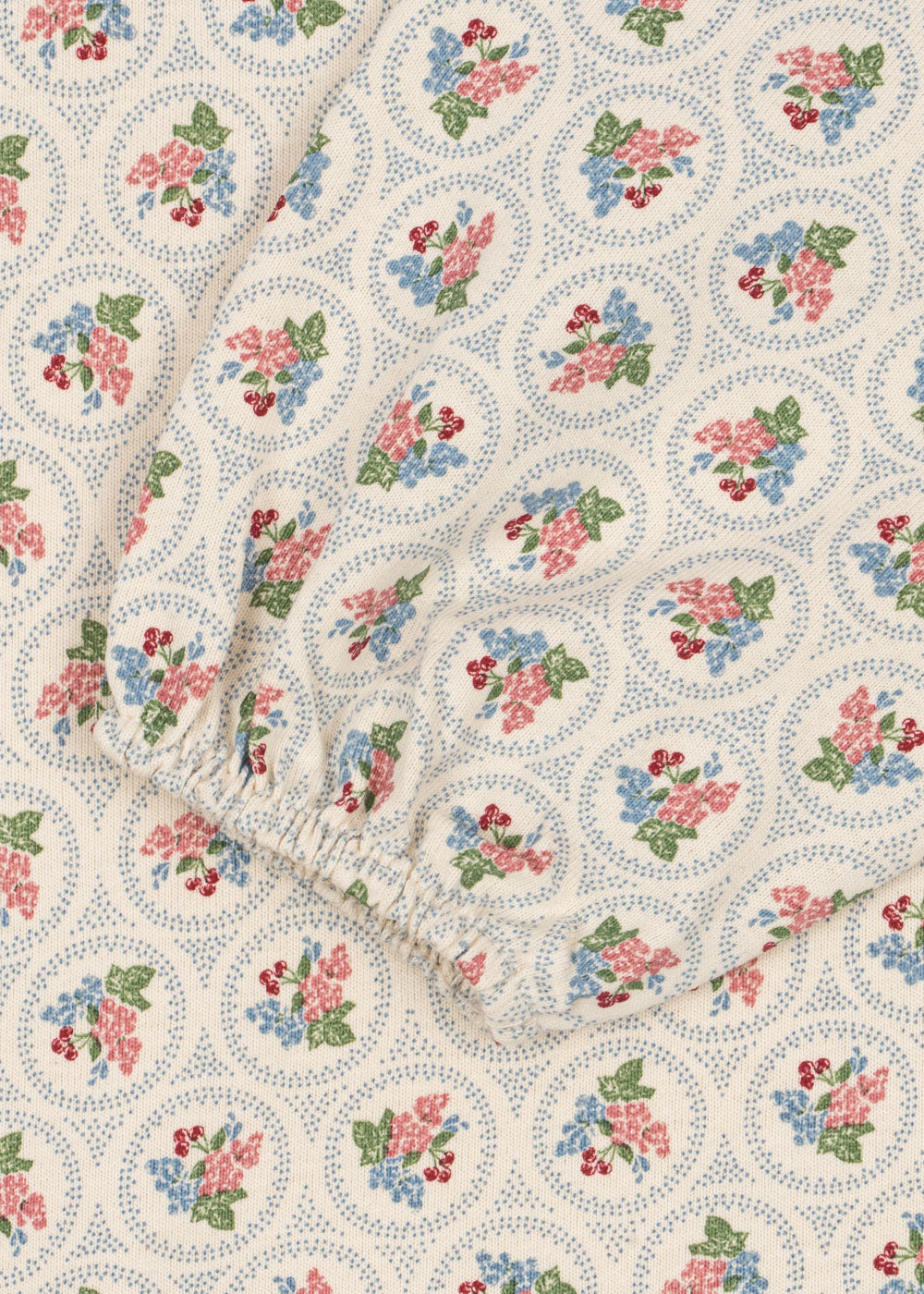 Floral patterned fabric with a white background