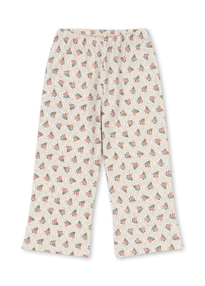 Floral patterned pants on a white background