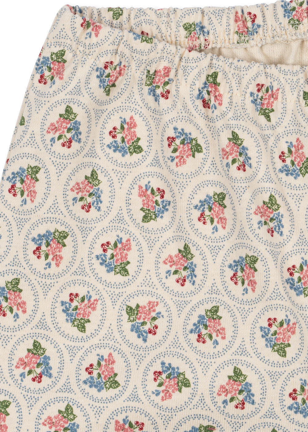 Floral patterned fabric with a white background