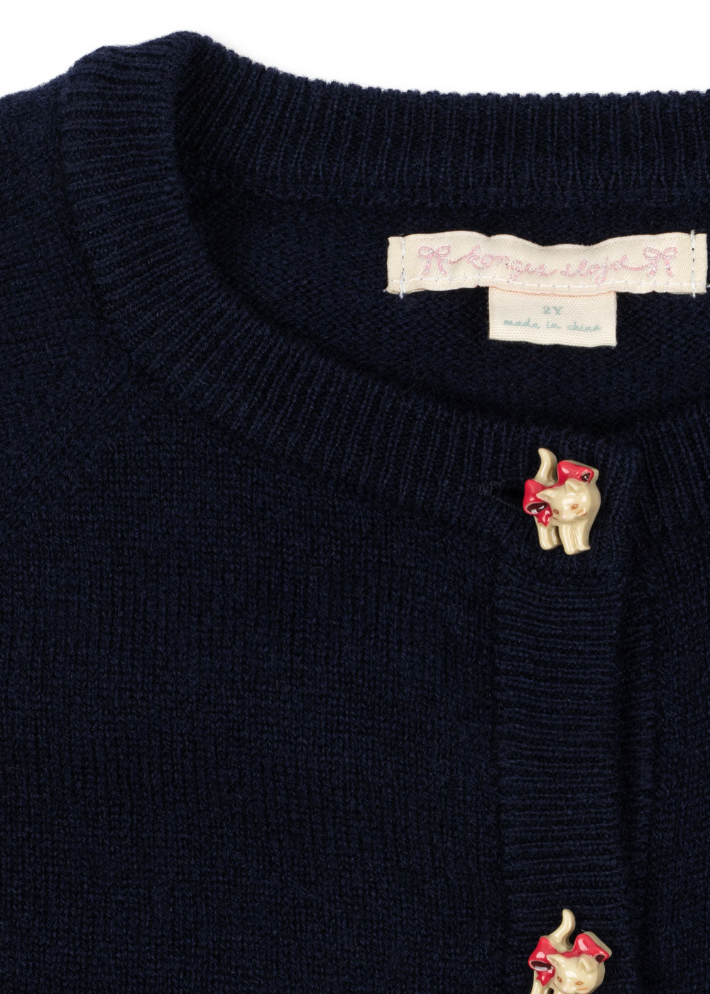 CATTIE KITTY BUTTON CARDIGAN