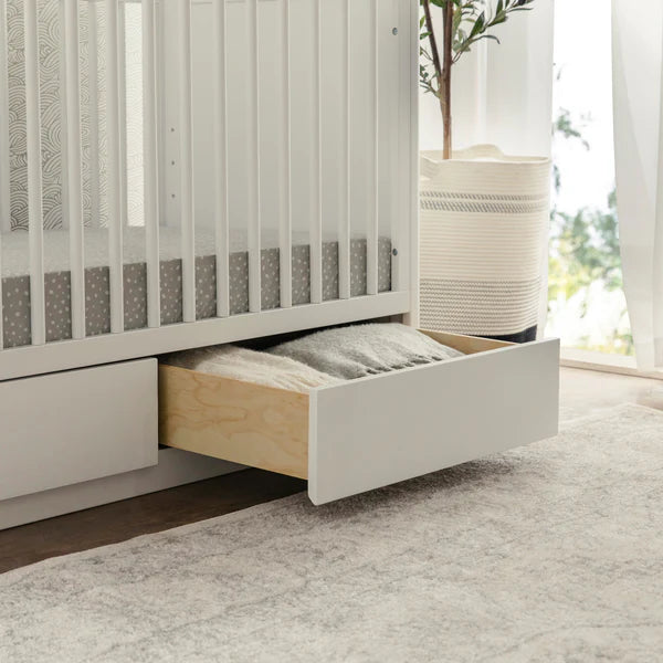 3-in-1 Convertible Storage Crib with Toddler Bed Conversion Kit - WHITE