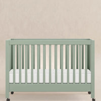 MAKI PORTABLE FOLDING CRIB WITH TODDLER BED CONVERSION KIT - LIGHT SAGE