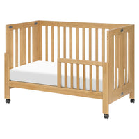 MAKI PORTABLE FOLDING CRIB WITH TODDLER BED CONVERSION KIT - HONEY