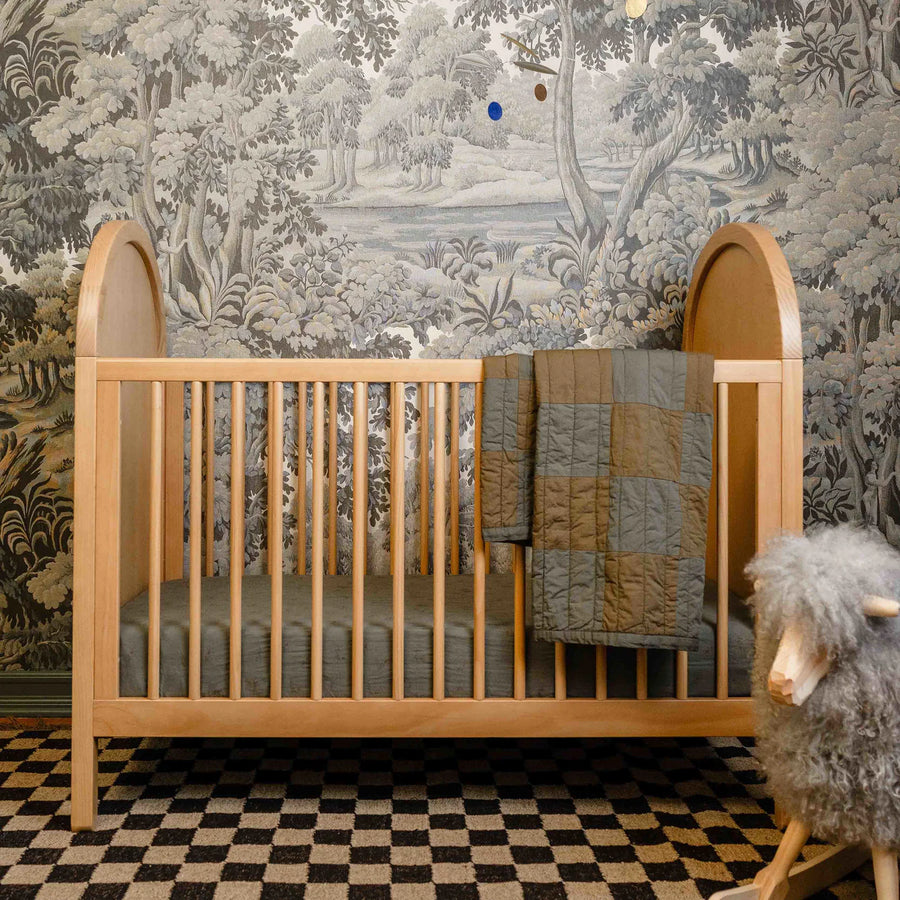 BONDI 3-IN-1 CONVERTIBLE CRIB WITH TODDER CONVERSION KIT - HONEY WITH NATURAL CANE