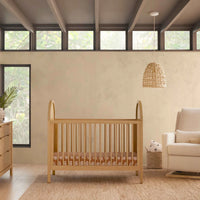 BONDI 3-IN-1 CONVERTIBLE CRIB WITH TODDER CONVERSION KIT - HONEY WITH NATURAL CANE