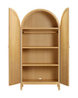 BONDI CANE ASSEMBLED ARMOIRE - HONEY