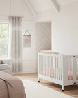 MAKI PORTABLE FOLDING CRIB WITH TODDLER BED CONVERSION KIT - WHITE