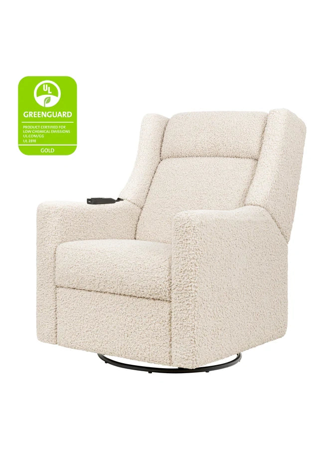 KIWI DELUXE POWER RECLINER AND SWIVEL GLIDER with Heat and Massage - ALMOND TEDDY LOOP