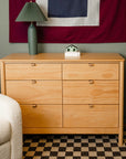 BONDI 6 DRAWER ASSEMBLED DRESSER - HONEY