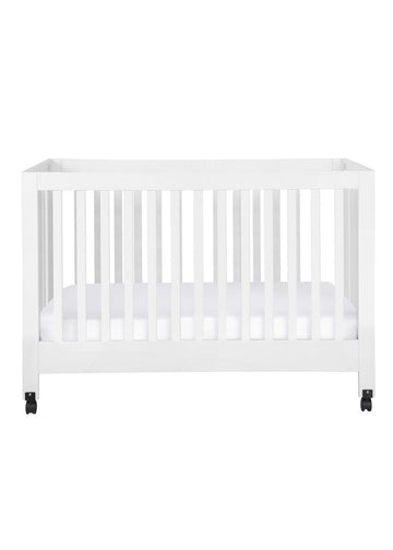 MAKI FULL SIZE FOLDING PORTABLE CRIB - WHITE