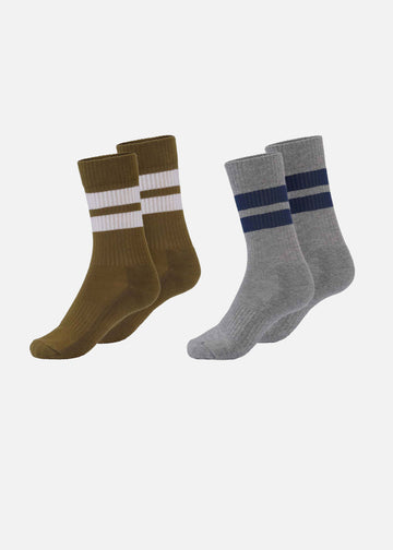 NORMAN SOCKS 2 - PACK - GREY/OAK