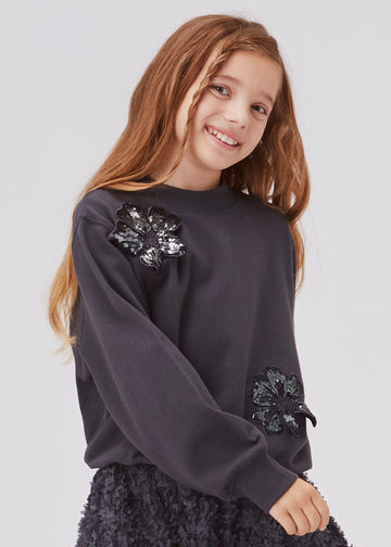 MARGE SEQUIN FLOWER SWEATSHIRT
