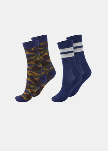 NORMAN SOCKS - 2 PACK - NAVY CAMO