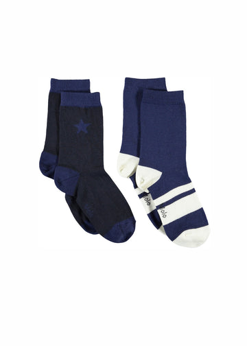 NITIS SOCKS 2 - PACK - BLUE/WHT