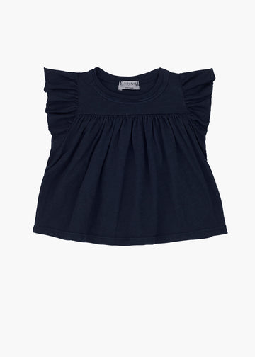 ADRIANA RUFFLED TEE - BLUE