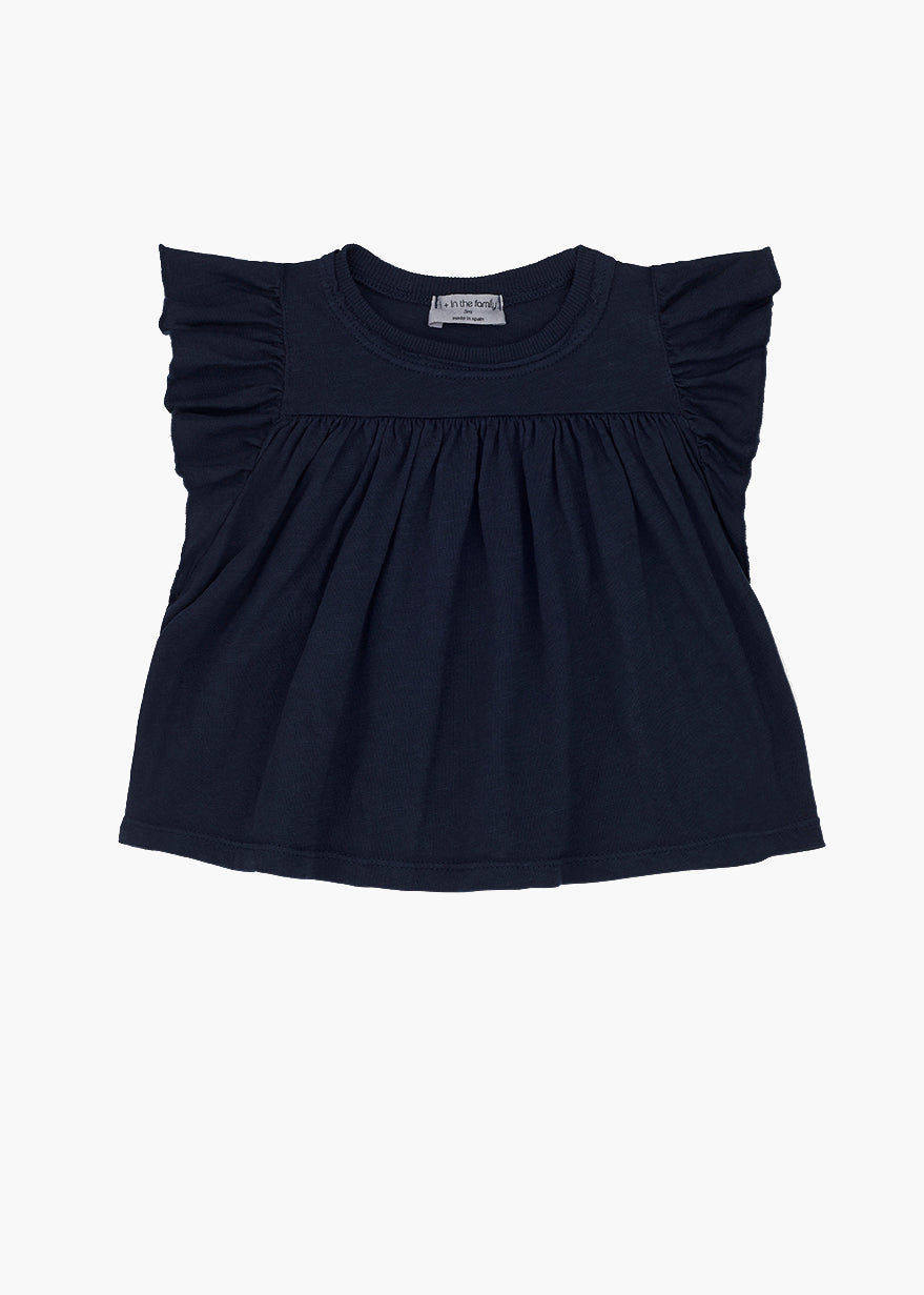 ADRIANA RUFFLED TEE - BLUE