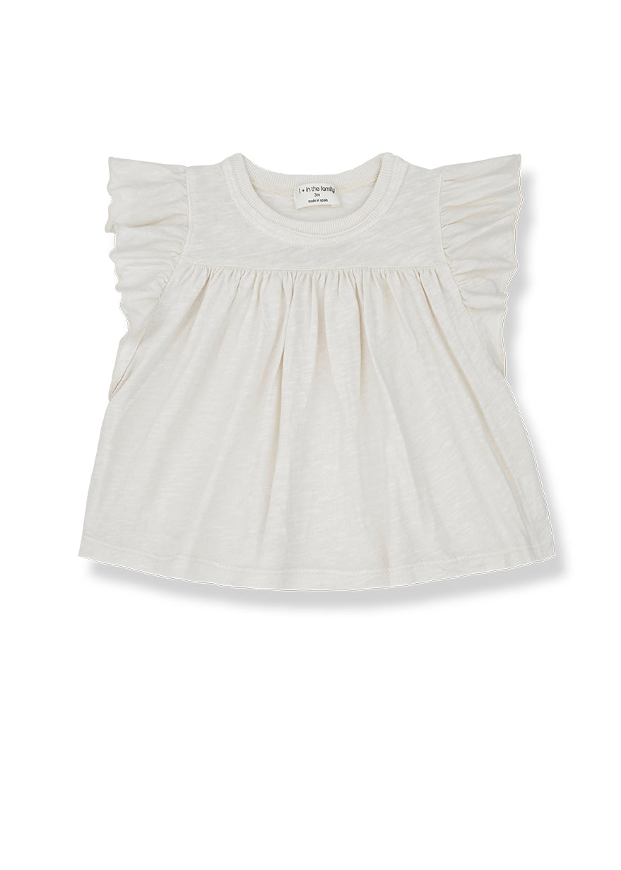 ADRIANA RUFFLED TEE - BONE