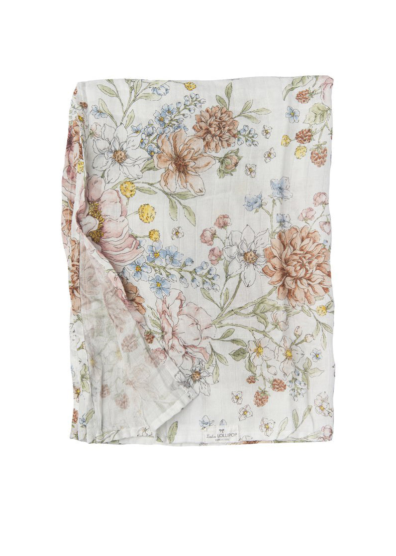 LUXE MUSLIN SWADDLE - SECRET GARDEN