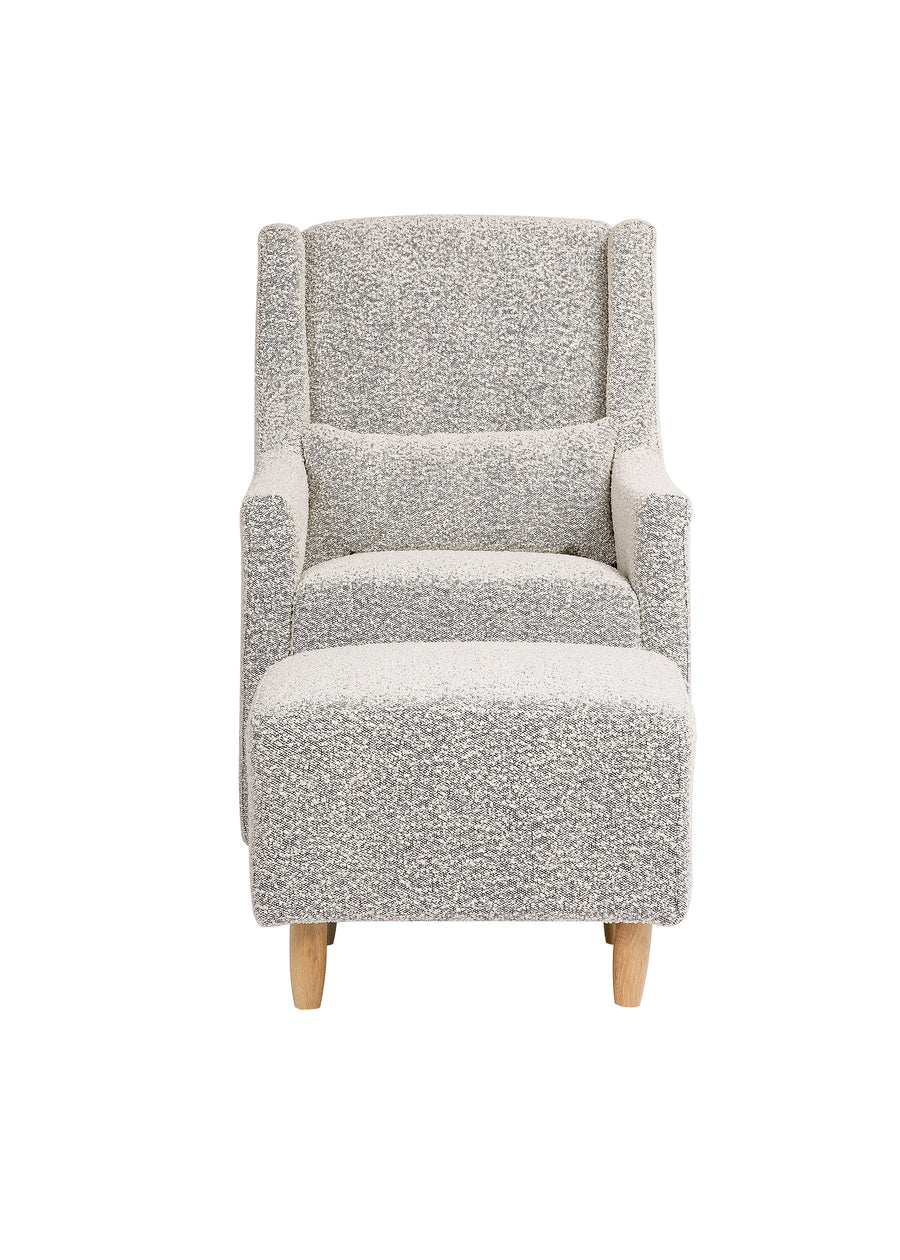 TOCO SWIVEL GLIDER AND OTTOMAN IN BOUCLE