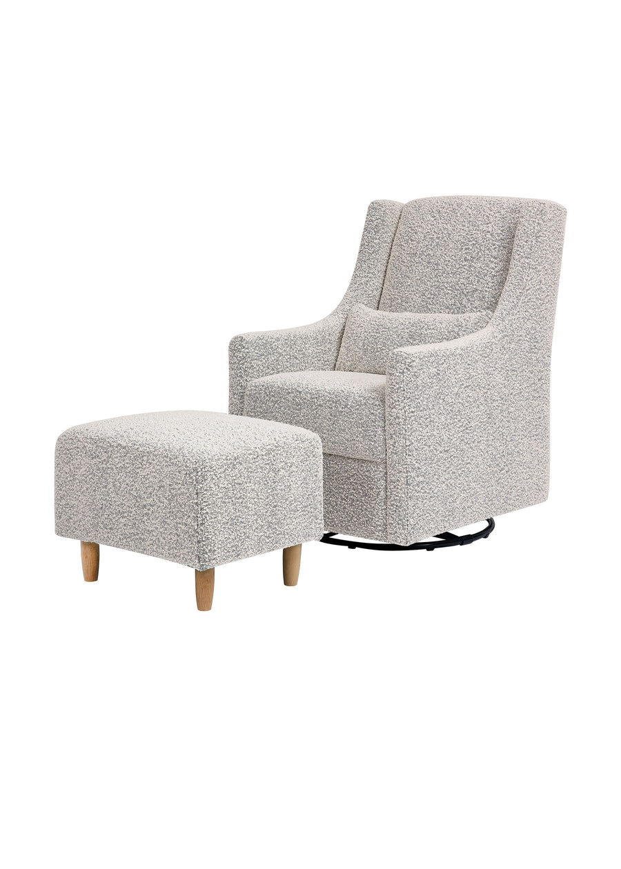 TOCO SWIVEL GLIDER AND OTTOMAN IN BOUCLE