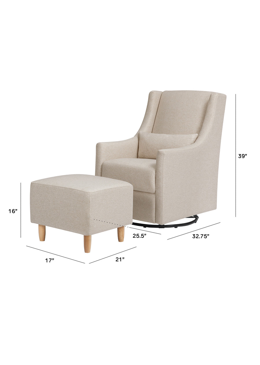 TOCO SWIVEL GLIDER AND OTTOMAN IN ECO-PERFORMANCE FABRIC