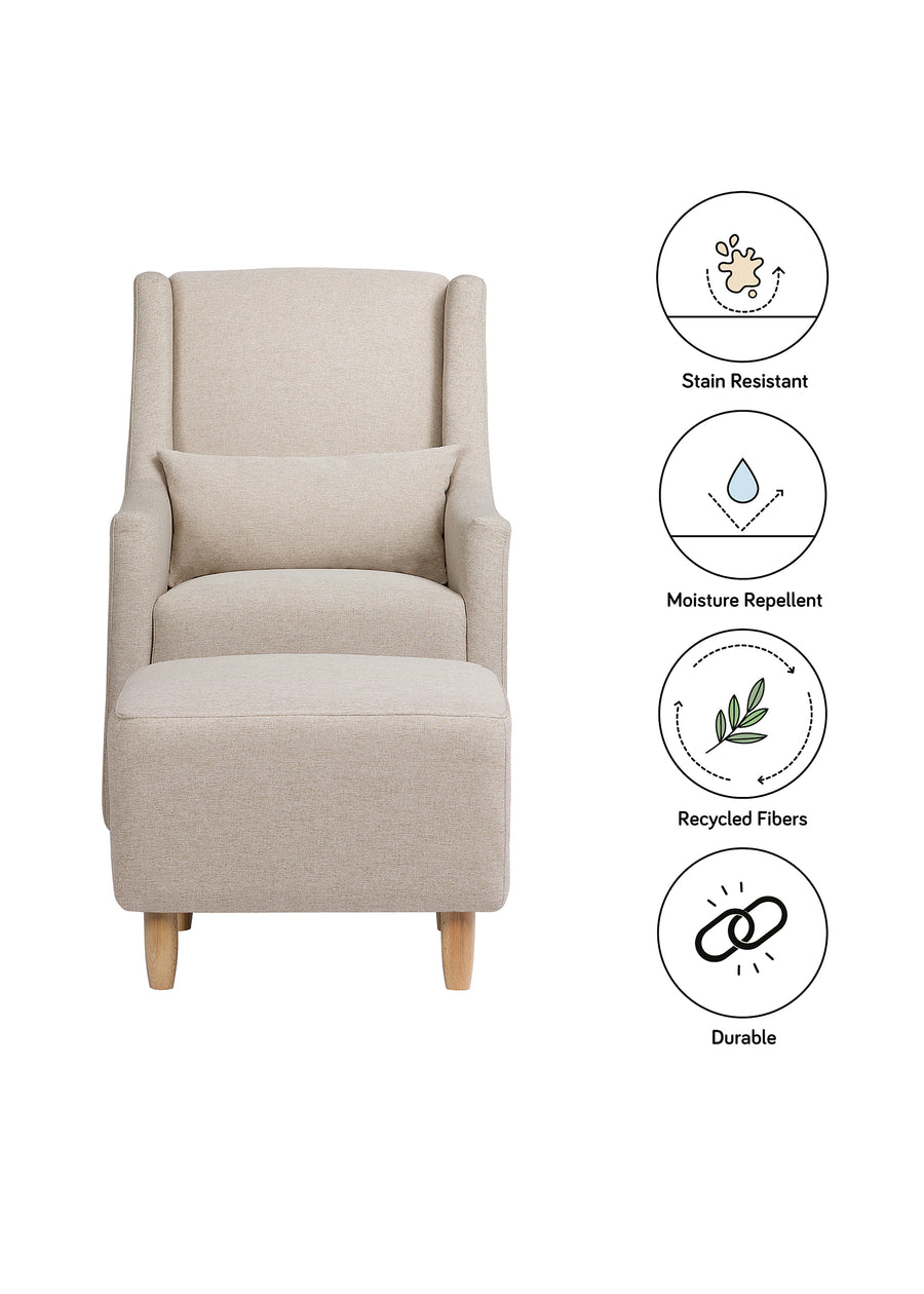TOCO SWIVEL GLIDER AND OTTOMAN IN ECO-PERFORMANCE FABRIC