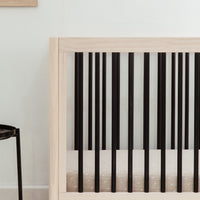 GELATO 4-IN-1 CONVERTIBLE CRIB WITH TODDLER BED CONVERSION KIT - WASHED NATURAL/BLACK