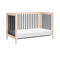 GELATO 4-IN-1 CONVERTIBLE CRIB WITH TODDLER BED CONVERSION KIT - WASHED NATURAL/BLACK