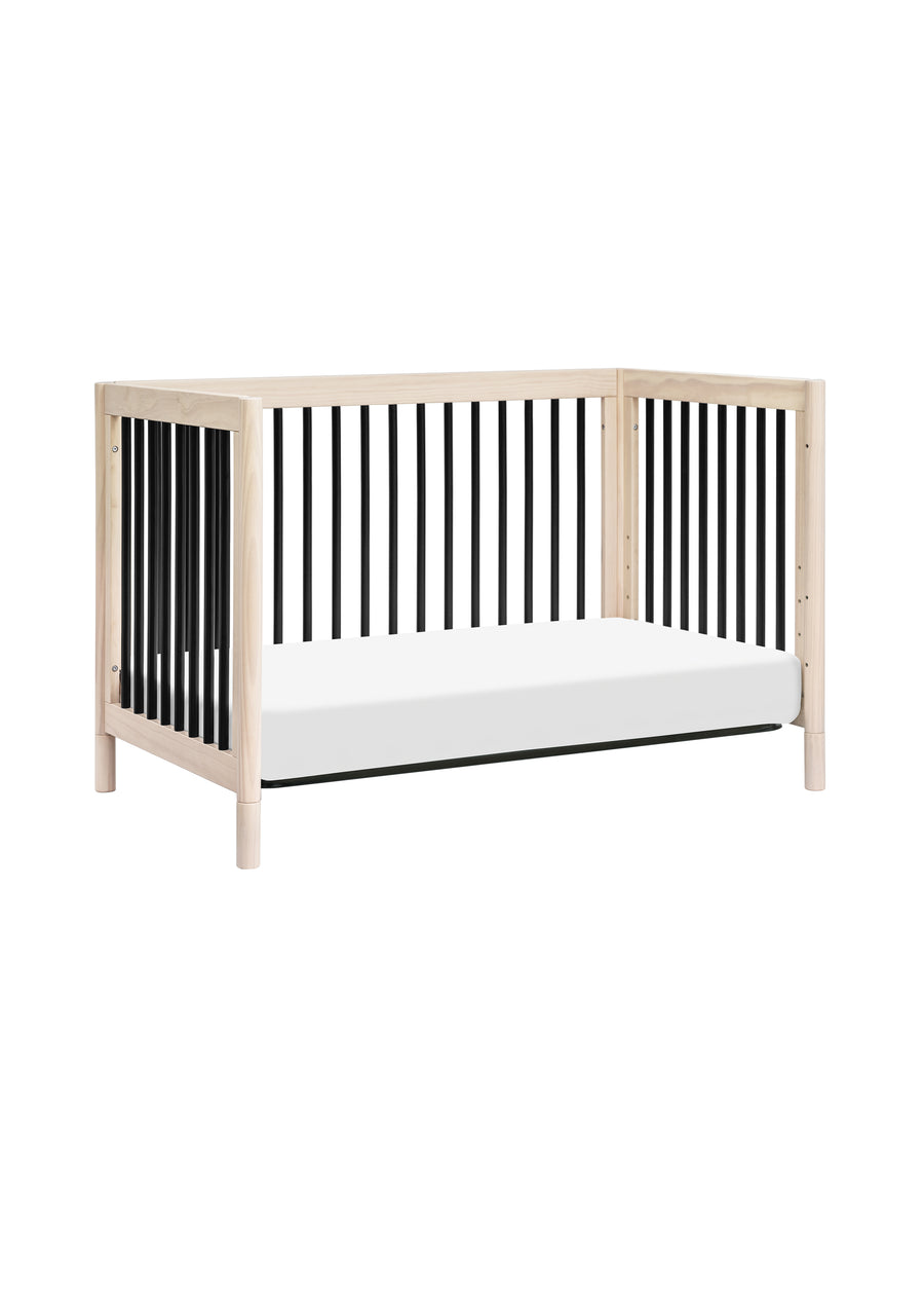 GELATO 4-IN-1 CONVERTIBLE CRIB WITH TODDLER BED CONVERSION KIT - WASHED NATURAL/BLACK