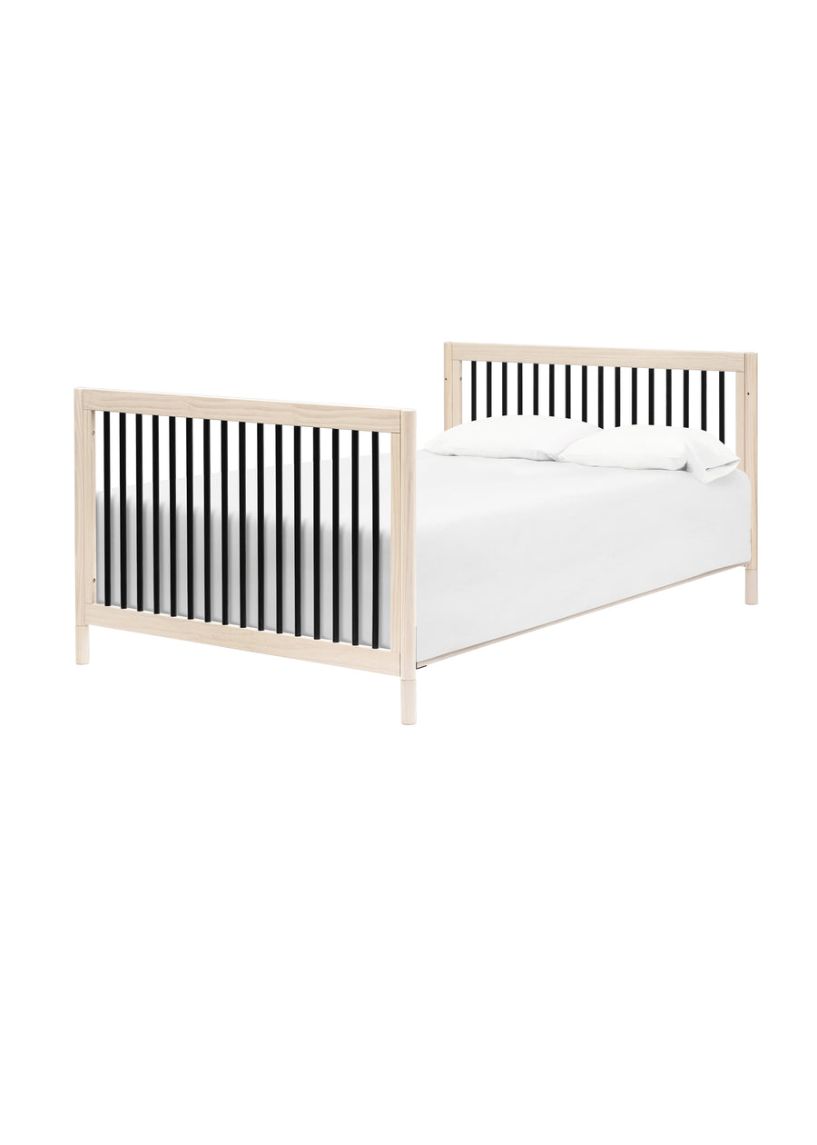 GELATO 4-IN-1 CONVERTIBLE CRIB WITH TODDLER BED CONVERSION KIT - WASHED NATURAL/BLACK
