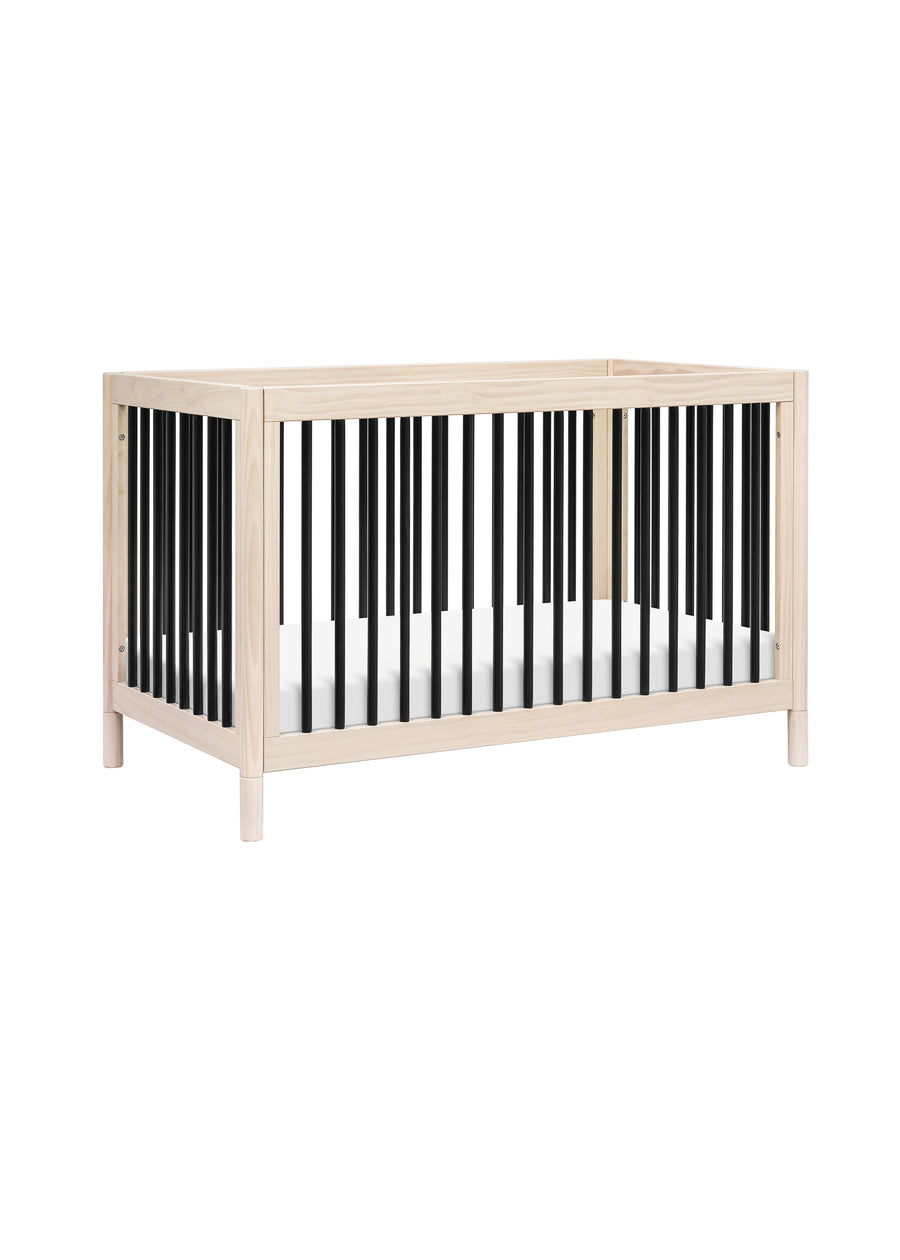 GELATO 4-IN-1 CONVERTIBLE CRIB WITH TODDLER BED CONVERSION KIT - WASHED NATURAL/BLACK