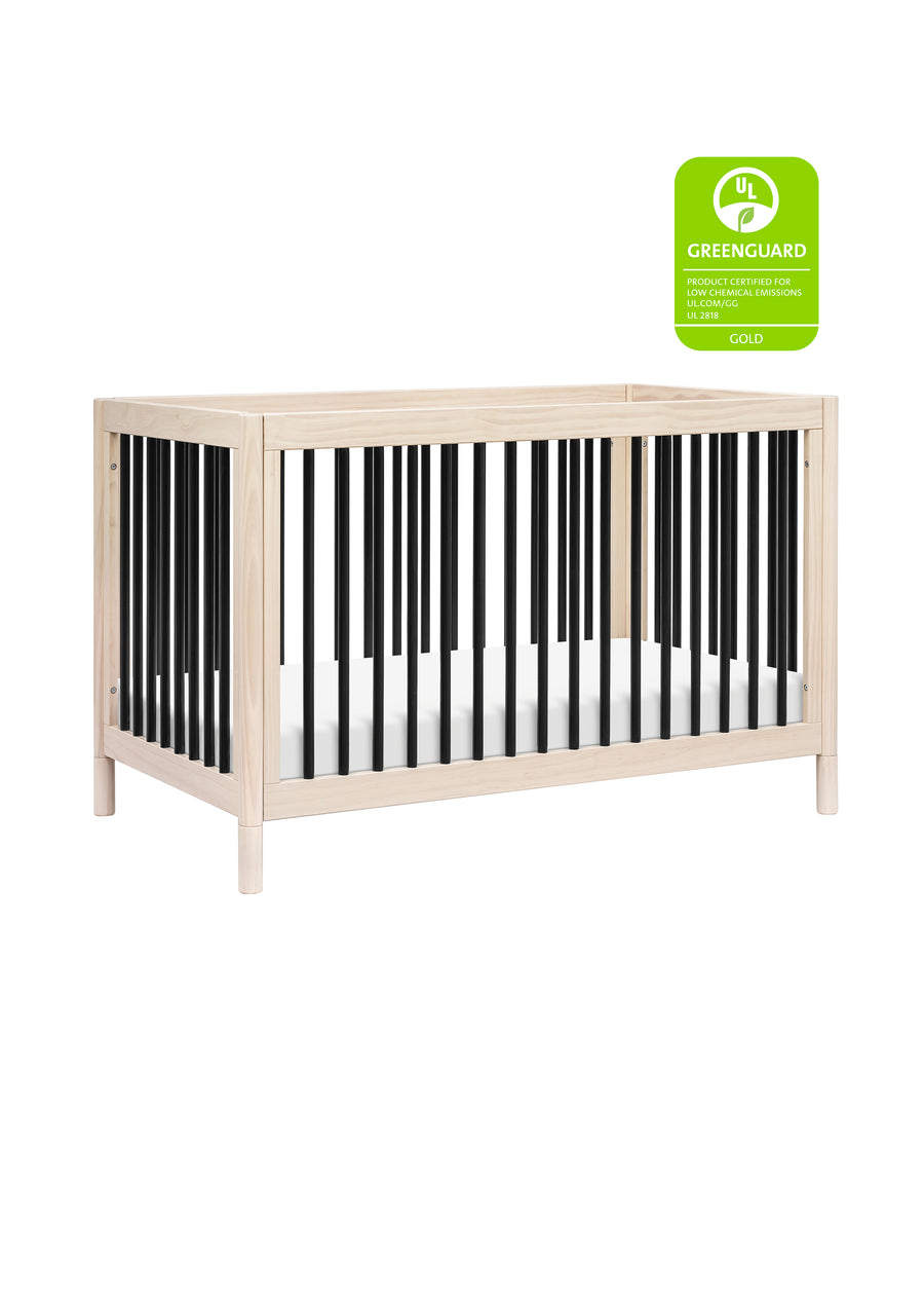 GELATO 4-IN-1 CONVERTIBLE CRIB WITH TODDLER BED CONVERSION KIT - WASHED NATURAL/BLACK