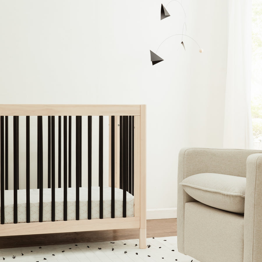 GELATO 4-IN-1 CONVERTIBLE MINI CRIB - WASHED NATURAL/BLACK – eggy