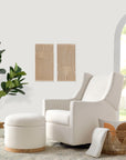 NAKA STORAGE OTTOMAN IN ECO-PERFORMANCE FABRIC - CREAM ECO-WEAVE WITH LIGHT LEGS