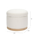 NAKA STORAGE OTTOMAN IN ECO-PERFORMANCE FABRIC - CREAM ECO-WEAVE WITH LIGHT LEGS