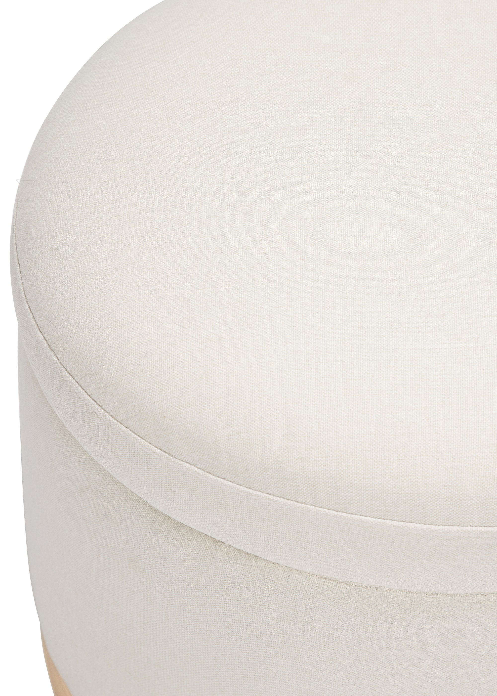 NAKA STORAGE OTTOMAN IN ECO-PERFORMANCE FABRIC - CREAM ECO-WEAVE WITH LIGHT LEGS