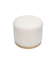 NAKA STORAGE OTTOMAN IN ECO-PERFORMANCE FABRIC - CREAM ECO-WEAVE WITH LIGHT LEGS